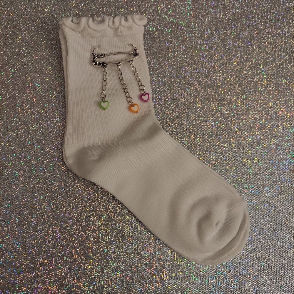 Dolls Kill Night Hear My Wish Lettuce Crew Socks - Picture 1 of 4